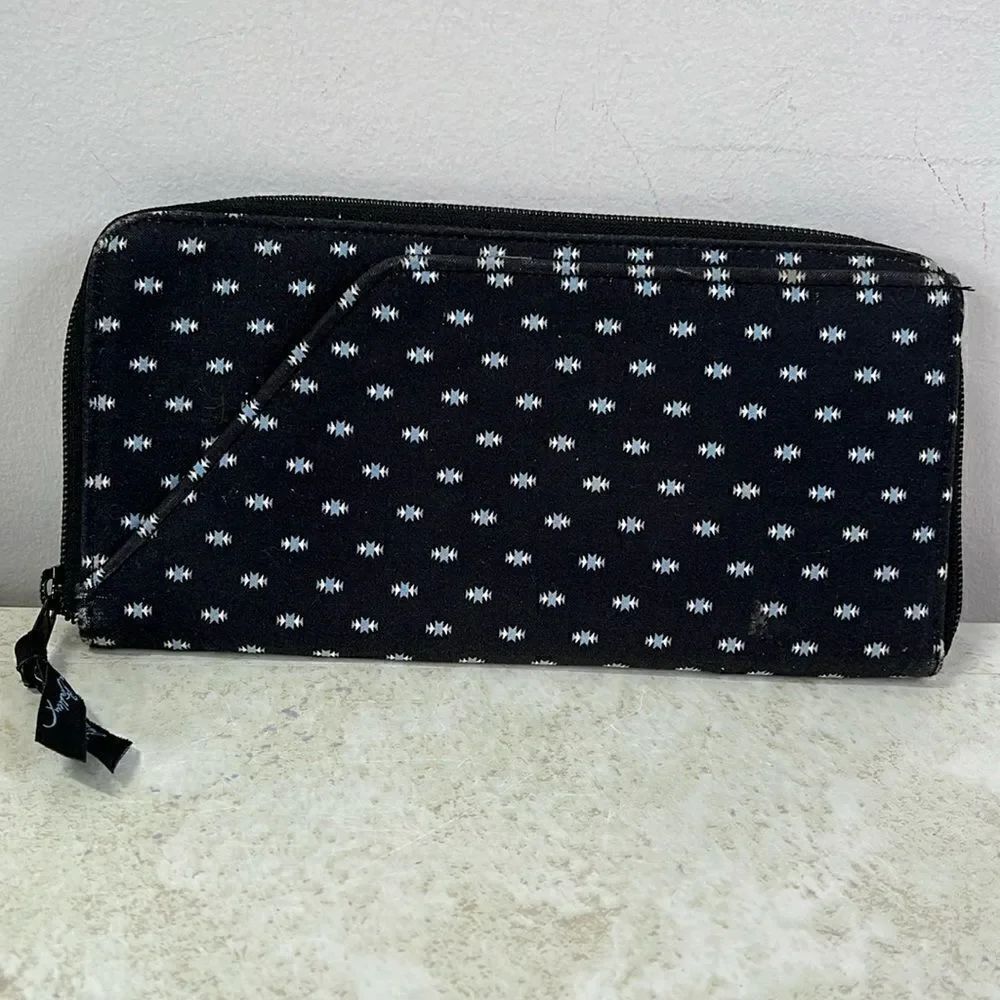 Vera Bradley Alpine Black Travel Wallet Organizer